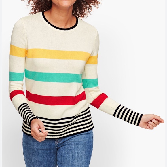 Talbots Pima Cotton Stripe Sweater, Size Small, Classic Quality, Casual - Picture 1 of 7